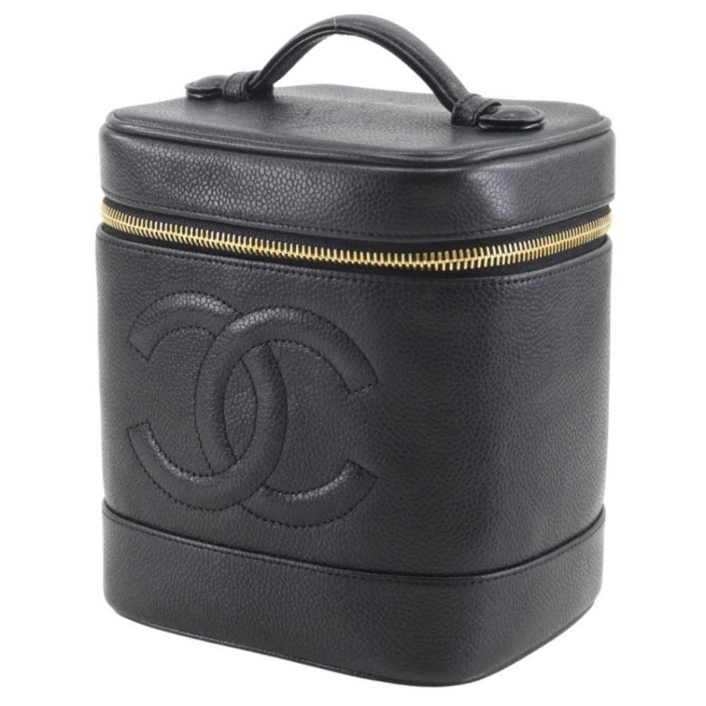 CHANEL Black Caviar Leather Logo Pouch - Picture 2 of 13